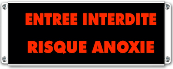 afficheur lumineux de signalisation entree interdite risque anoxie