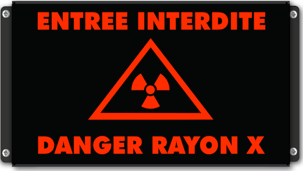 afficheur lumineux pictogramme entree interdite danger rayon x