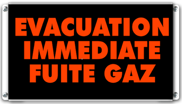 afficheur lumineux de signalisation evacuation immediate fuite gaz