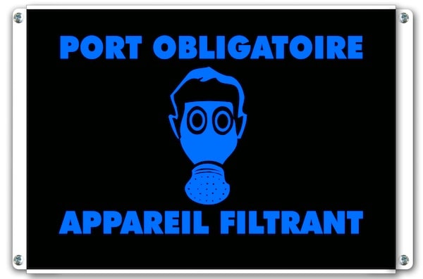 Pictogramme lumineux Masque a gaz port obligatoire appareil filtrant pictogramme lumineux
