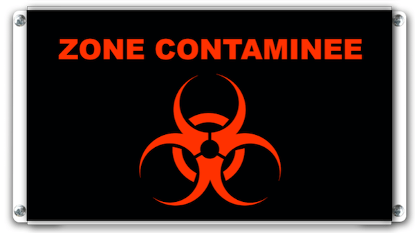 afficheur lumineux de signalisation zone contaminee pictogramme lumineux