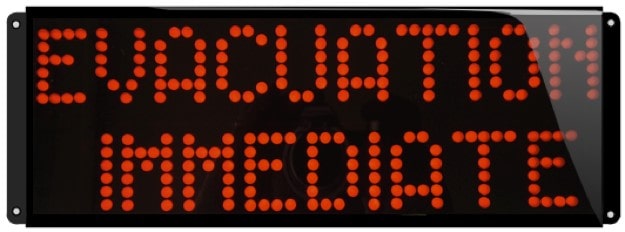Afficheur lumineux evacuation immediate 