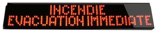 Afficheur Lumineux incendie evacuation immediate