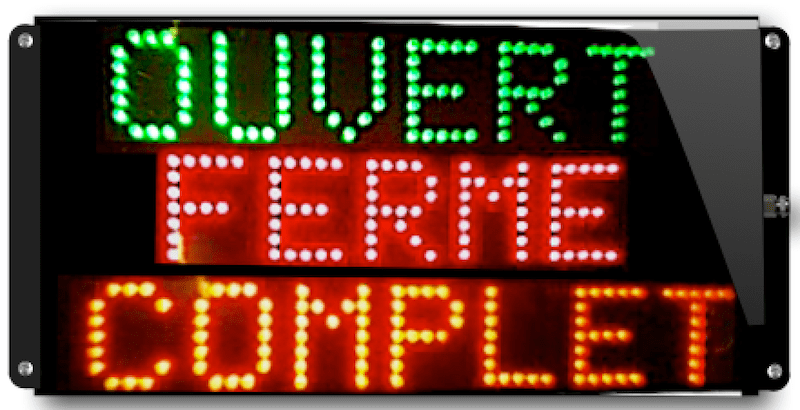 Afficheur lumineux Parking Ouvert Fermé Complet