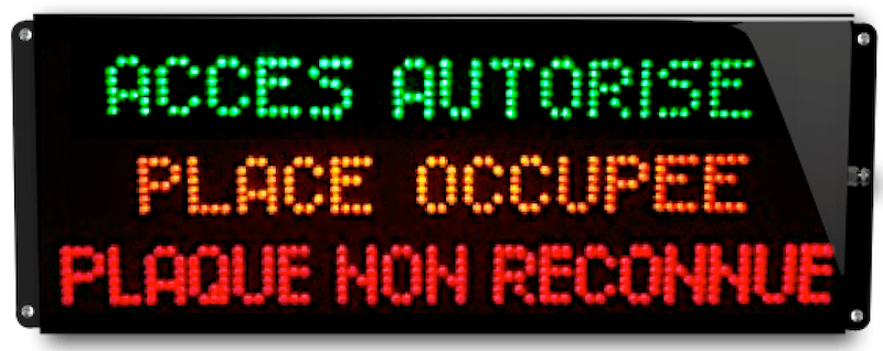 Afficheur lumineux Parking avec reconnaissance de plaque d'immatriculation